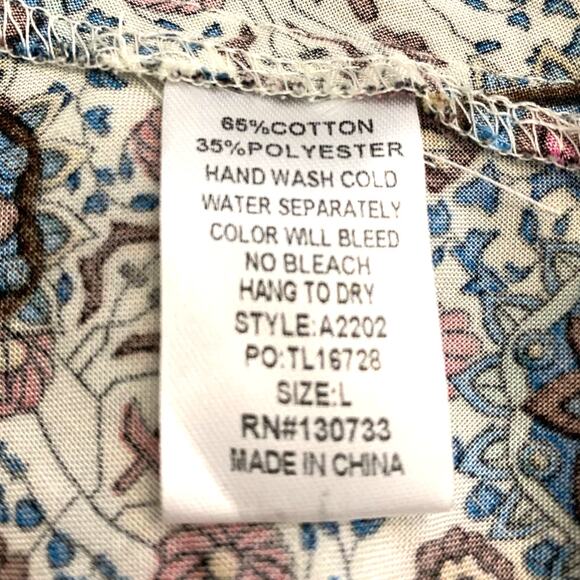 Umgee Boho Dress Large Blue Peasant Loose Bell Sleeve Popover Renaissance Whimsy - Picture 10 of 10